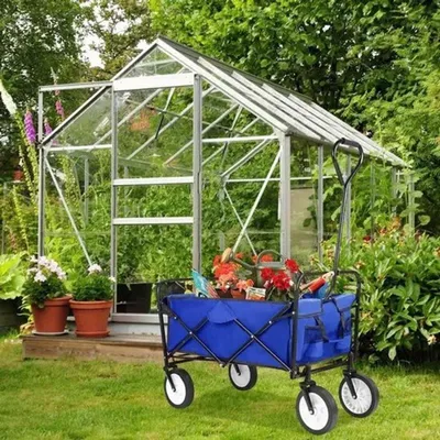 Zdjęcie produktu dla Wózek do zakupów - Składany wózek transportowy - Nośność 70 kg - Wymiary 64x50x92 cm - Niebieski