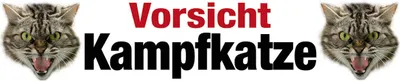 Produktbild von Vorsicht Kampfkatze, Straßenschild - Magnet, Blech 16 x 3,5 cm, STR-M 017