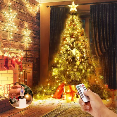 Lichterkette 8x2 m, 280 LEDs, warmweiß, USB, 8 Modi