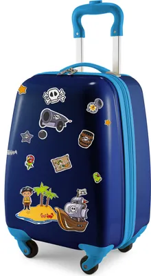 Produktbild von HAUPTSTADTKOFFER - For Kids - dětské zavazadlo, dětský kufr, dětský vozík, příruční zavazadlo s pirátskými samolepkami, 24 litrů, tmavě modrá barva