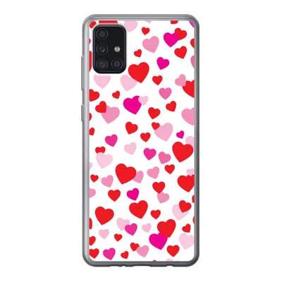 Produktbild von MuchoWow® Handyhülle Schutzhülle Hülle für Samsung Galaxy A52 5G Eine Illustration mit bunten Herzen Silikon Softcase Handy Hülle - Umschlag