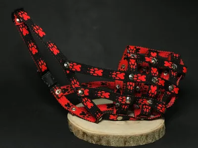 Immagine prodotto di Museruola in nylon per cani Palkar taglia 4 30 cm x 11 cm nero-rosso