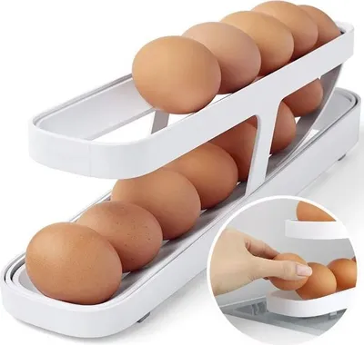 Zdjęcie produktu dla Podajnik jajek, automatyczny, Egg Slider, do lodówki, półka organizer
