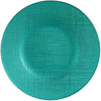 Image de Assiette plate Vivalto 323921P turquoise verre 21 x 2 x 21 cm (6 pièces)