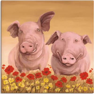 Produktbild von ARTland Leinwandbild Schweine Größe: 40x40 cm