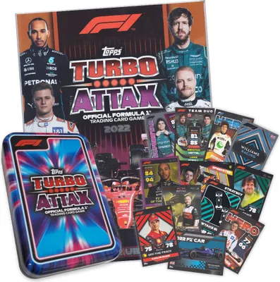 Produktbild von Turbo Attax WM 2022 - Sammelalbum + 40 verschiedene Sammelkarten + Sammeldose (leer) als Starter-Set