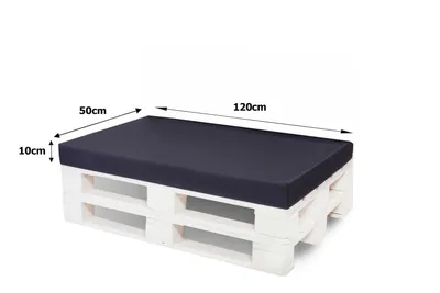 Produktbild von Palettenkissen 120×50 cm – Bequemes Sitzkissen für Palettensofa und Gartenlounge Palettenkissen  Dunkelblau  palettenkissen abnehmbare Abdeckung