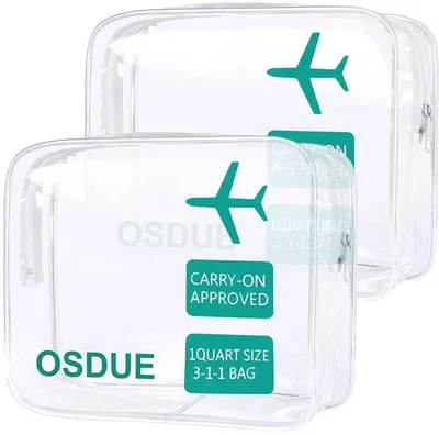 Produktbild von 2er-Set transparente Reise-WC-Taschen, PVC-WC-Taschen (wasserdicht), Reiseaccessoires, WC-Taschen für Männer, Frauen, Kinder und Familien (grün)