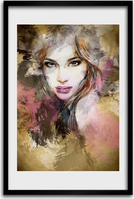 Produktbild von Bild - Bilderrahmen - 40 cm x 60 cm - MDF - Rahmen - Wandkunst - Abstraktion einer Frau