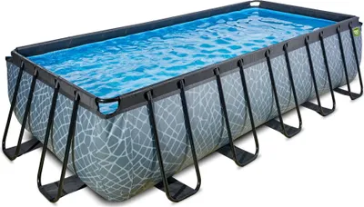 Obrázok produktu pre EXIT Stone rámový bazén 540 x 250 x 122 cm, nadzemný bazén, s filtračným čerpadlom, obdĺžnikový, sivý