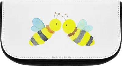 Produktbild von Mr. & Mrs. Panda kosmetiktäschchen Biene Liebe - Weiß - Geschenk, Schminktasche, Kosmetiktasche, Kulturbeutel, kosmetik organizer, Beauty Bag, Make-Up Tasche