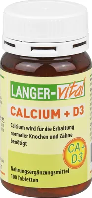Produktbild von LANGER-vital Calcium 400 mg + D3 Tabletten zur Erhaltung normaler Knochen und Zähne, 100 St. Tabletten