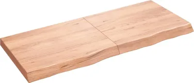 Produktbild von The Living Store Wandregal Hellbraun 120x50x(2-6) cm Massivholz Eiche Behandelt
