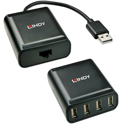 Immagine prodotto di Estensore Lindy 60m 4 porte USB 2.0 Cat.6