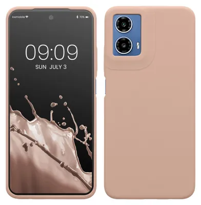 Produktbild von kwmobile Handyhülle für Motorola Moto G34 5G Hülle - Case Silikon - Kabelloses Laden - Schutzhülle Cover in Altrosa