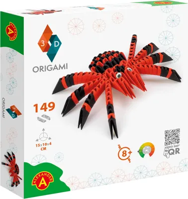 Zdjęcie produktu dla Alexander Toys ORIGAMI 3D – Spider, Zestaw do origami dla dzieci, 8 lat(a), Papier, Wielobarwny, 149 szt.
