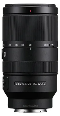 Produktbild von Sony SEL70350G, Telezoom-Objektiv, 19/13, 70 - 350 mm, Bildstabilisator, Sony E, Autofokus
