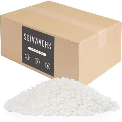 Produktbild von Sojawachs für Kerzen 5kg, Premium Natürliches Kerzenwachs, 100% Sojawachs aus biologischem Anbau
