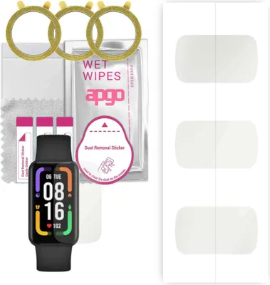 Produktbild von apgo 3 Stück Schutzfolie, Matt, kompatibel mit Xiaomi Redmi Smart Band Pro Smartwatch, Hydrogel Displayschutzfolie mit Positionierhilfe, Displayfolie, robust und kratzfest
