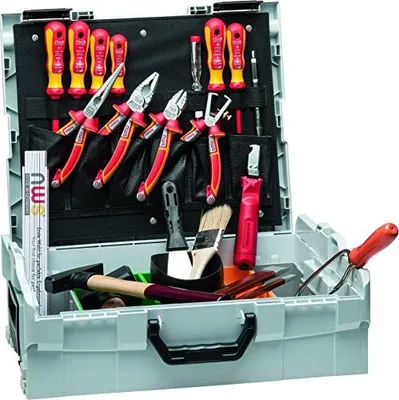 Produktbild von NWS Elektriker Werkzeugkoffer Sortimo 327-23, Bestückt mit Qualitätswerkzeugen, teilweise isoliert und  nach DIN EN/IEC 60900