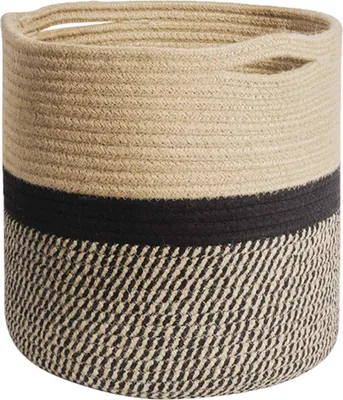 Immagine prodotto di Cesto per la biancheria in corda di cotone flessibile Intirilife - cesto per le piante Cesto per la biancheria con volume di 25 litri per  e pulizia