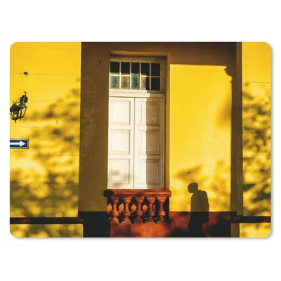 Produktbild von MuchoWow® Mauspad Mousepad Tür - Gelb - Architektur - Schatten 40x30 cm - Mousepads - Maus Mat - Pad - Mausunterlage - Anti Rutsch
