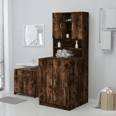 Produktbild von "2026 Promotion" Waschmaschinenschrank Räuchereiche 71x71,5x91,5 cm - Badezimmerschränke CC27674
