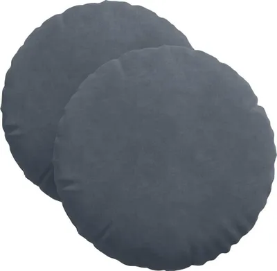 Obrázok produktu pre vidaXL Sedacie vankúše, 2 ks, tmavošedé, Ø 40 x 13 cm, zamat