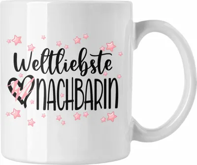Produktbild von Trendation - Beste Nachbarin Tasse Geschenk Geburtstag Freundin Lieblings Nachbarin Geschenkidee Weltliebste Nachbarin Abschied Abschiedsgeschenk (Weiß)