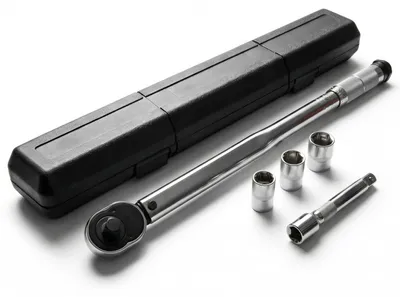 Produktbild von Grafner Drehmomentschlüssel 28-210 Nm, Set im stabilen Koffer: 1/2“ Drehmoment-Schlüssel 460 mm, 1/2“ Verlängerung 125 mm, 3 Stecknüsse 17, 19, 21 mm, für Links- und Rechtsgewinde, 12,5 mm vierkant