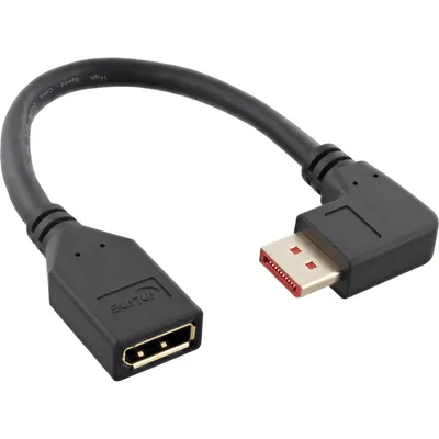Produktbild von InLine DisplayPort 1.4 Adapterkabel ST/BU, 8K4K, rechts gewinkelt, 0,15 m, DisplayPort, DisplayPort, Stecker, Buchse, 7680 x 4320 Pixel