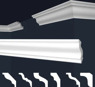 Produktbild von MARBET DESIGN Stuckleisten XPS Styropor weiß - Deckenleisten Deckenstuck Leisten E-Leisten - (2 Meter / 1 Leiste E-5)