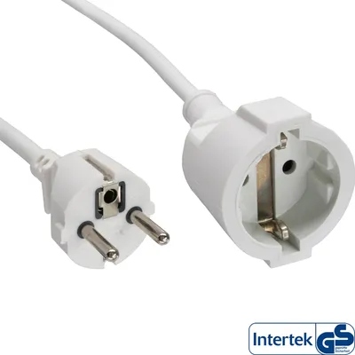 Image de InLine® Strom-Verlängerung Schutzkontakt Stecker / Buchse, weiß, 20m (16410E)