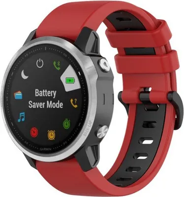 Produktbild von Strap-it® Garmin Fenix ​​5s / 6s Sportsarmband (Rot/Schwarz)
