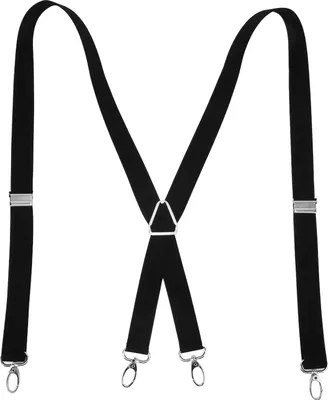 Zdjęcie produktu dla Szelki męskie, regulowane, elastyczne, 2,5 x 110 cm, wygodne dopasowanie, 4 metalowe klamry, spodnie dla dorosłych, czarne