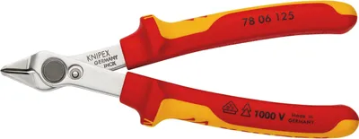 Produktbild von KNIPEX 78 06 125 Electronic Super Knips® VDE isoliert mit Mehrkomponenten-Hüllen, VDE- 125 mm