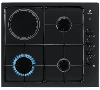 Image de Electrolux EGL62821OB, Noir, Intégré, 58 cm, Combiné, Émaillé, 4 zone(s)