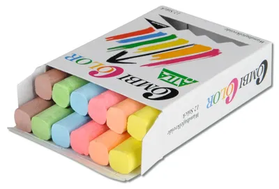 Produktbild von CombiColor Tafelkreide konvex 12 Stück bunt staubarm geräuscharm