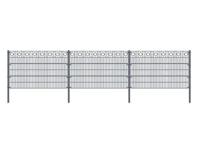 Produktbild von Doppelstabmattenzaun MORATA Raute Höhe: 200 cm / Länge: 50 m ohne Eckpfosten I Gartenzaun, Mattenzaun