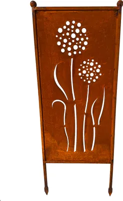 Produktbild von Schild Gartenschild Edelrost Rost zum Einstecken rostige Gartendeko Blumen Blüten Dekoration Beetstecker Gartenstecker Pusteblume Sichtschutz