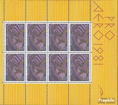 Produktbild von Briefmarken Schweiz 1981 Mi 1196Klb Kleinbogen (kompl.Ausg.) gestempelt Swissair