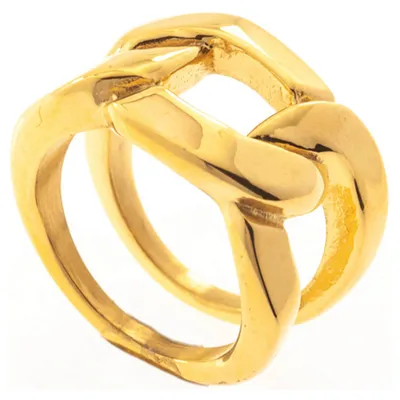 Produktbild von Breiter Ring aus Edelstahl gelbgoldfarben beschichtet B: 14,5mm Innenumfang 52mm Ø16.6mm