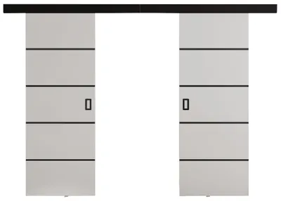 Produktbild von KIER FURNITURE Schiebetür Komplettset WERDI PLUS DUO Sliding Door, Raumteiler Schiebetür Weiß 152x205x1,6 cm