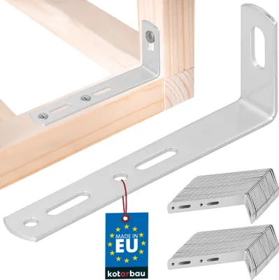 Produktbild von KOTARBAU® 50er Set Wandbefestigung 90 x 35 x 15 mm Stahl Kippsicherung Bauwinkel Schrankbefefestigung Möbelverbinder Verzinkt Holzverbinder