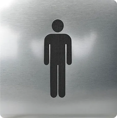 Produktbild von WC Symbol Mann selbstklebend, 100 x 100 mm, Kunststoff Edelstahl-Effekt