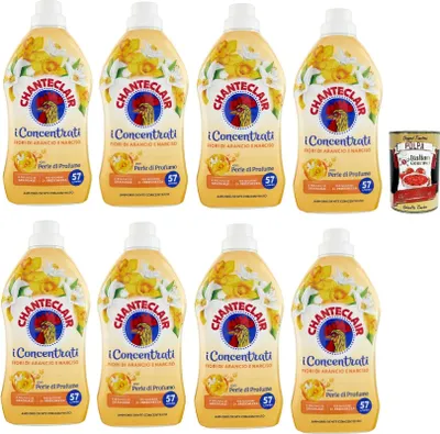 Produktbild von CHANTECLAIR i Concentrati Ammorbidente Sublime Fiori di arancio e Narciso Orangen und Narzissenblüten Weichspüler 8x 1140ml lang anhaltender Duft 57 Wäschen Waschmittel + Italian Gourmet polpa 400g