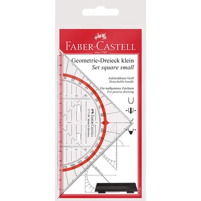 Produktbild von FABER-CASTELL Geometrie-Dreieck klein mit Griff 14cm