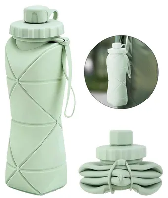 Produktbild von Faltbare Trinkflasche 600ml, ideal für Reisen, Camping, Wandern, Sport & Outdoor Aktivitäten