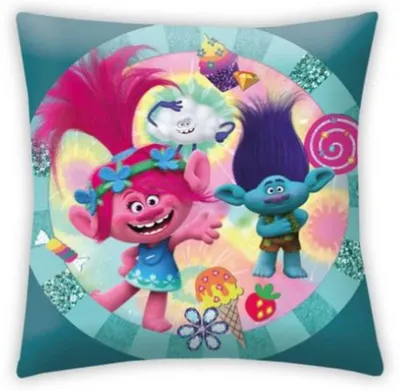 Image de Coussin décoratif Trolls happy 40 x 40 cm
