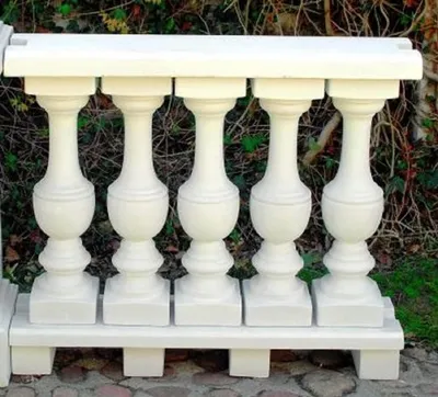 Produktbild von Casa Padrino Jugendstil Balustrade Weiß 100 x 25 x H. 85 cm - Massives Stein Geländer aus feinstem Beton - Garten & Terrassen Balustraden